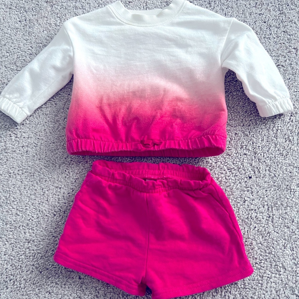 Baby 2-Piece Dip-Dye Sweatshirt & Short Set
